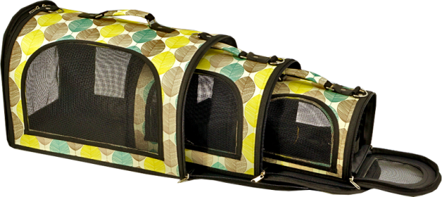 "THE EXCURSION" 12" x 8" x 8" Pet Carrier TAN LEAF